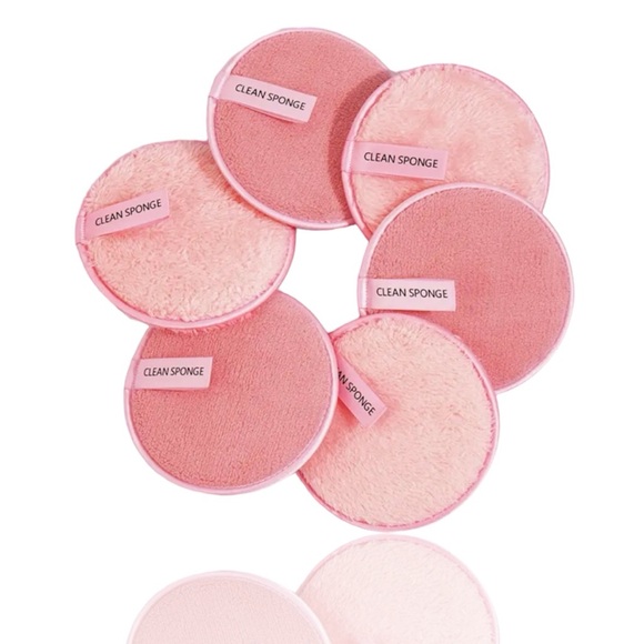 6pcs Pink Face Puffs for Skincare and Makeup removing - Picture 2 of 2